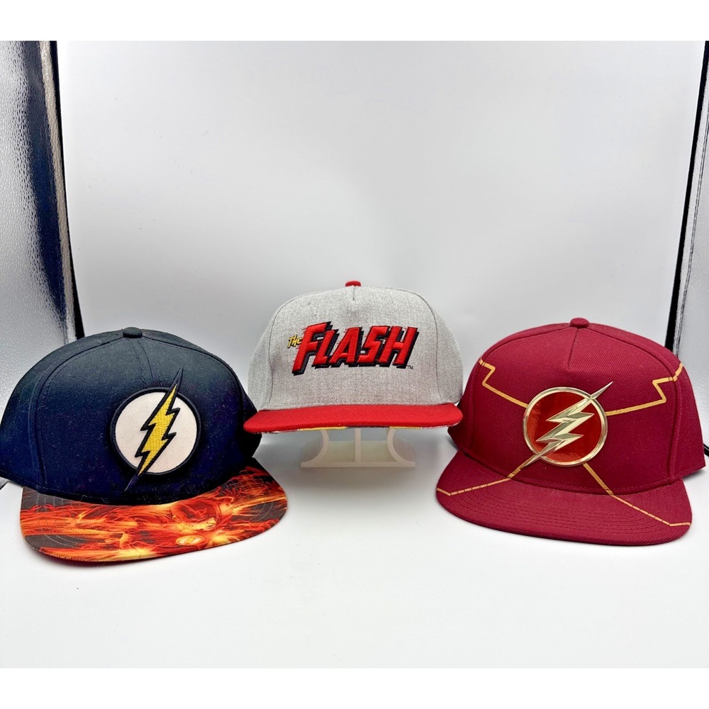 DC Comics THE FLASH Vintage Hat Collection- Lot Of 3‎ Vintage Hats